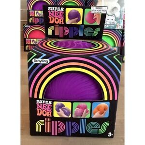 Schylling Super NeeDoh Ripples XL Purple Giant Sensory Squishy Fidget Ball, NIB